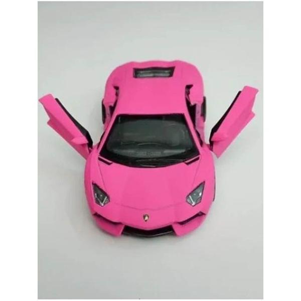 Imagem de Miniatura Lamborghini Aventador LP700-4 Kinsmart 1:38 Metal e Fricção Rosa Fosco