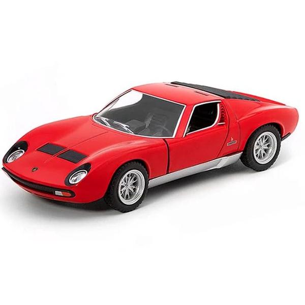 Imagem de Miniatura Lamborghini Miura 1971 P400 SV Kinsmart 1/36 Metal e Fricção Vermelho