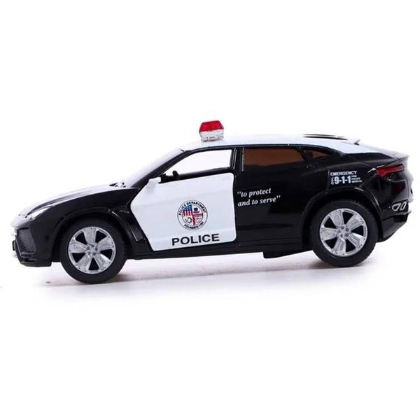 Imagem de Miniatura Lamborghini Urus Kinsmart 1/38 Metal e Fricção Preto Policia