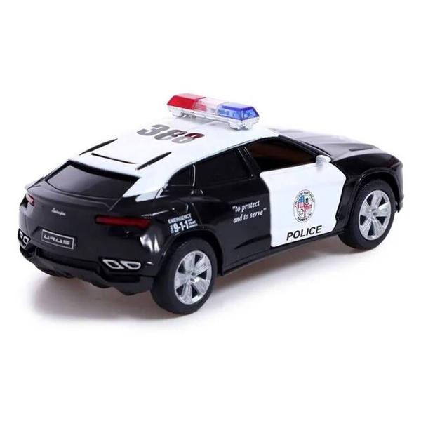 Imagem de Miniatura Lamborghini Urus Kinsmart 1/38 Metal e Fricção Preto Policia