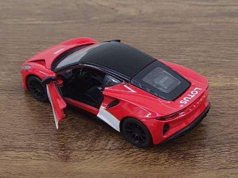 Imagem de Miniatura Lotus Emira Heritage Edition Kinsmart 1:34 Metal e Fricção Vermelha