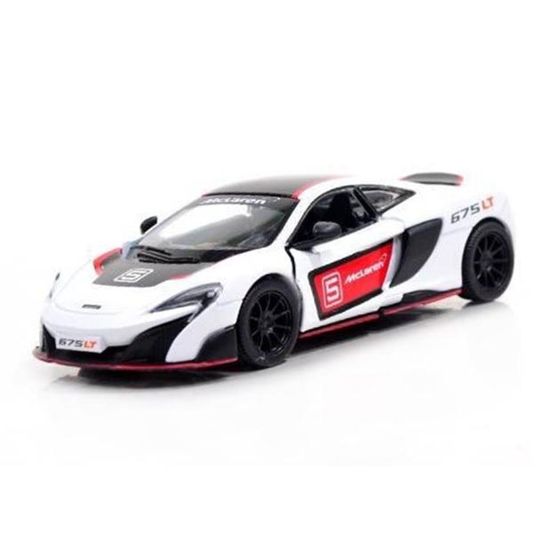 Imagem de Miniatura Mclaren 675LT Kinsmart 1/36 Metal e Fricção Branca