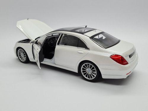 Imagem de Miniatura Mercedes Benz S Class Branco Metal Welly 1:24