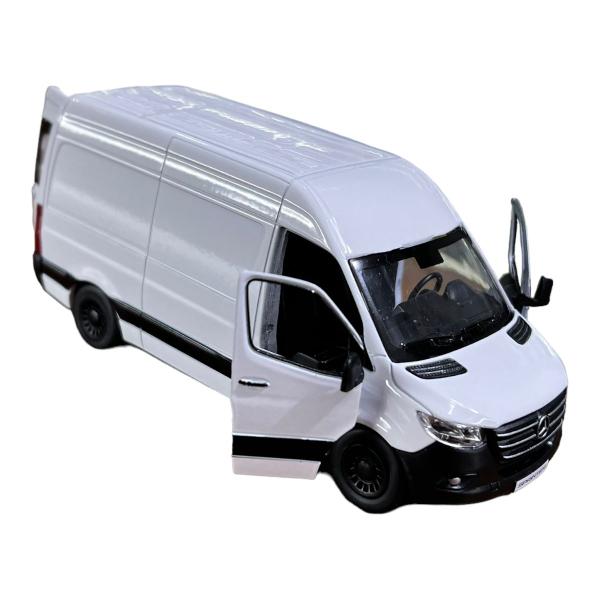 Imagem de Miniatura Mercedes Benz Sprinter Furgão Branco Metal 1:48