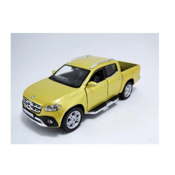 Imagem de Miniatura Mercedes X-Class Kinsmart 1/42 Metal e Fricção Amarela Dourada