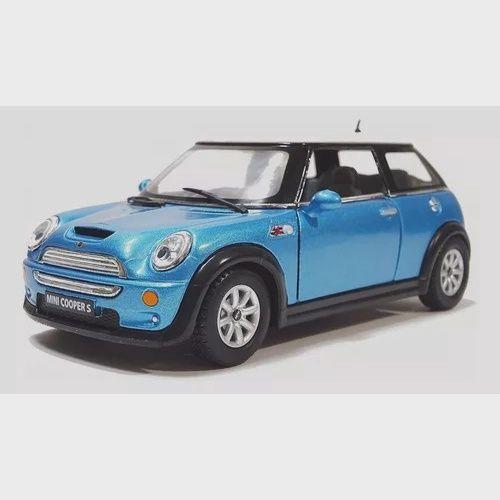 Imagem de Miniatura Mini Cooper S Escala 1/28 Metal Kinsmart á Fricção(Azul)