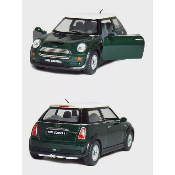 Imagem de Miniatura Mini Cooper S Escala 1/28 Metal Kinsmart á Fricção(Verde)