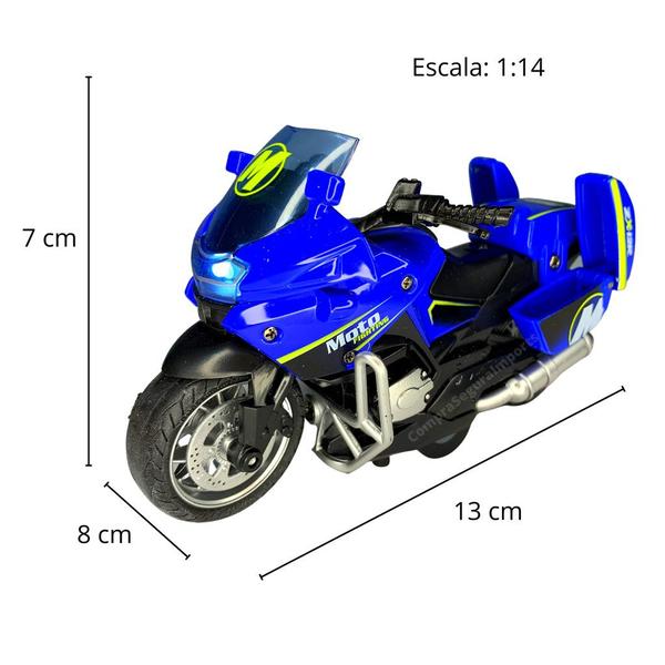 Imagem de Miniatura Moto Com Bagageiro Som E Acende Farol