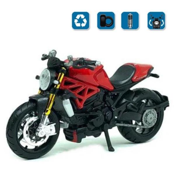 Imagem de Miniatura Moto Ducati Monster 1200S 1/18 Vermelha Maisto 35300