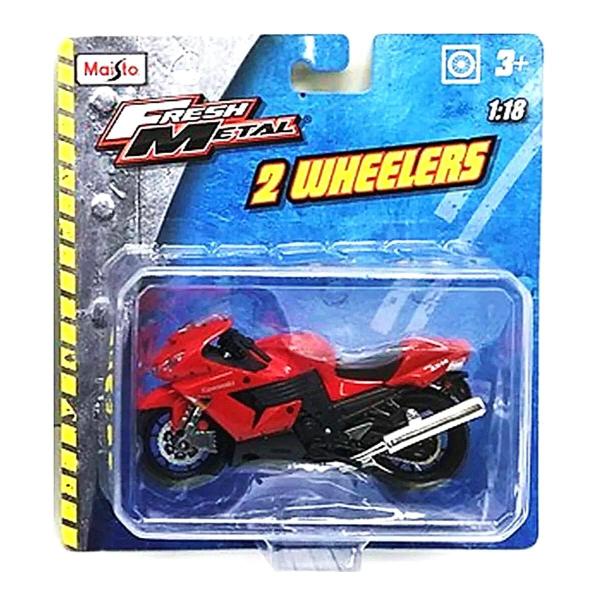 Miniatura Moto Kawasaki Ninja Zx 14R 1/18 Vermelho Maisto 35300