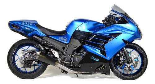 Imagem de Miniatura Moto Kawasaki Ninja Zx 14r Azul Giro Maisto 1:18