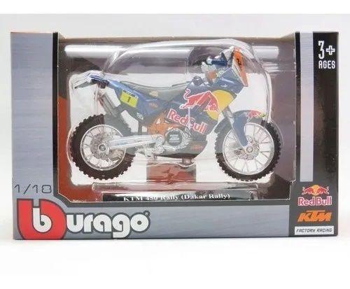 Imagem de Miniatura Moto Ktm Rally Dakar Red Bull Burago 1/18