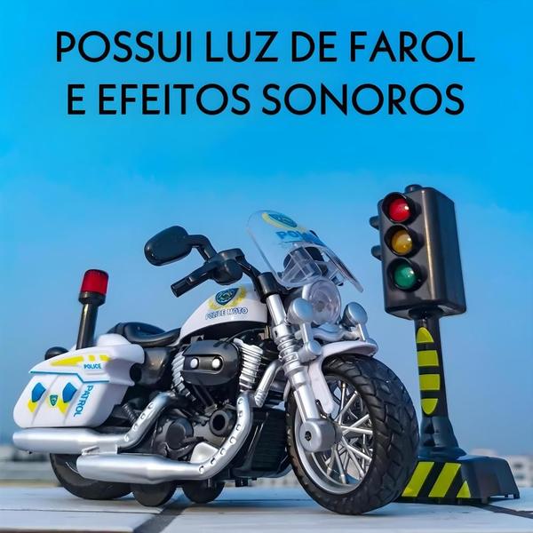 Imagem de Miniatura Moto Policial Escala 1:12 XZ-1385