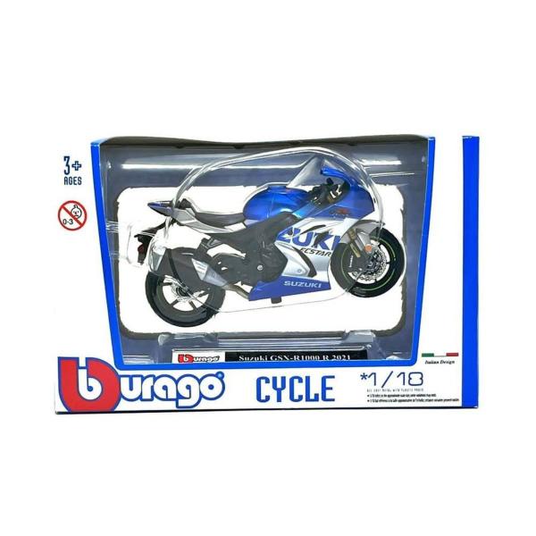 Imagem de Miniatura Moto Suzuki Gsx R1000 R 2021 1/18 Azul Bburago 51088