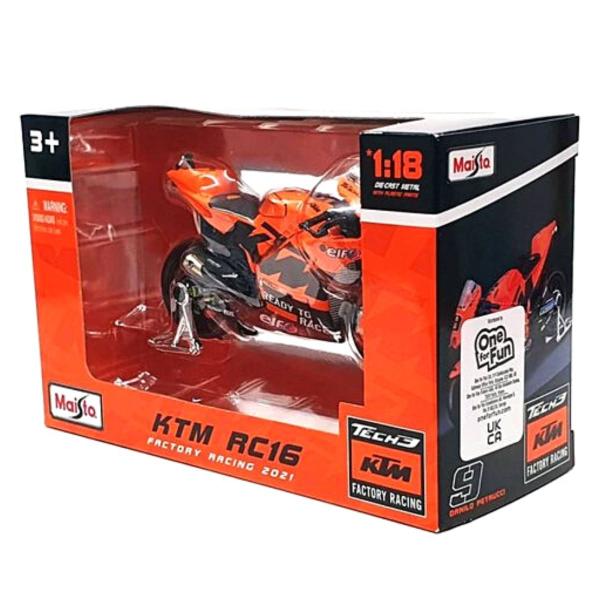 Imagem de Miniatura Moto Tech3 Ktm Factory Racing 9 Petrucci 1/18 Maisto 34376