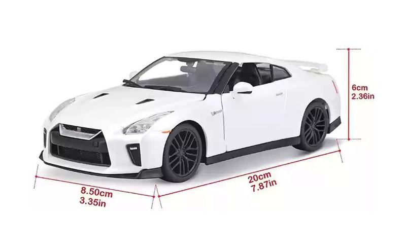 Imagem de Miniatura Nissan Gtr 2017 Branco 1/24 Bburago Carro