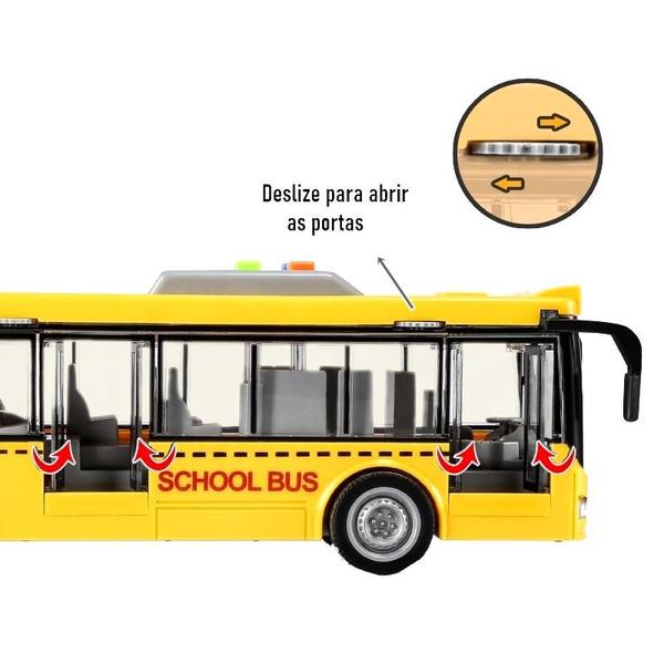 Imagem de Miniatura Ônibus C/ Som E Luz E Fricção - Várias Cores - Dm Toys