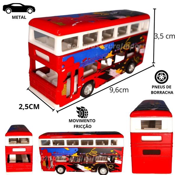 Imagem de Miniatura ônibus Ferro Rodas De Borracha Fricção