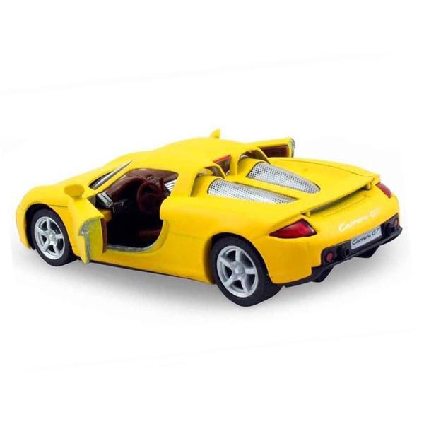 Imagem de Miniatura Porsche Carrera GT Kinsmart 1:36 Metal e Fricção Amarelo