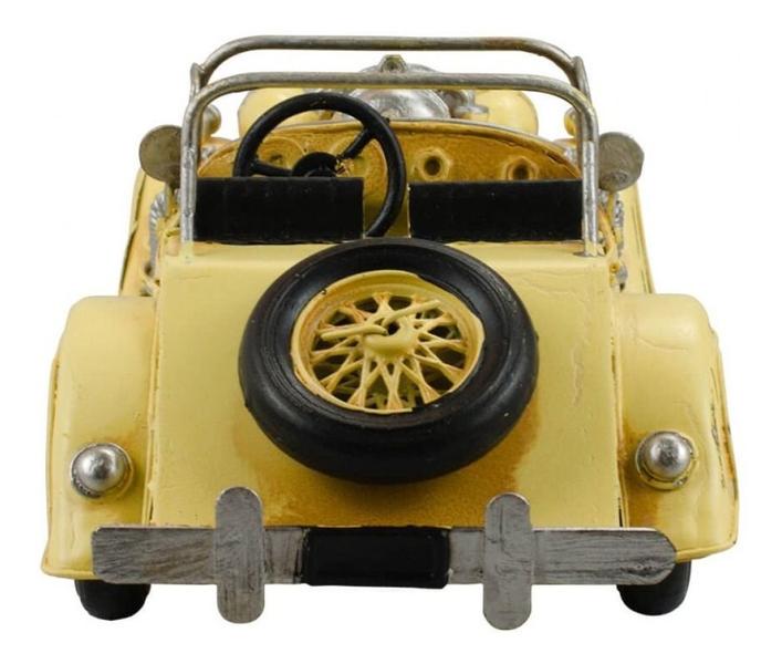 Imagem de Miniatura Retrô Carro Antigo Amarelo Conversível 29cm