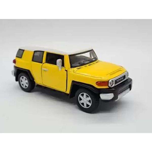 Imagem de Miniatura Toyota FJ Cruiser Kinsmart 1:36 Fricção e Metal Amarelo