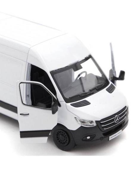 Imagem de Miniatura Van Mercedes-Bens Sprinter Kinsmart 1/48 Metal e Fricção Branca