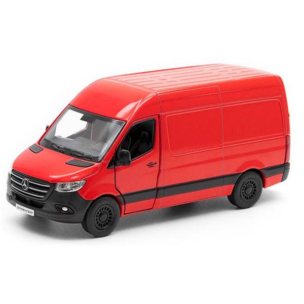 Imagem de Miniatura Van Mercedes-Bens Sprinter Kinsmart 1/48 Metal e Fricção Vermelha