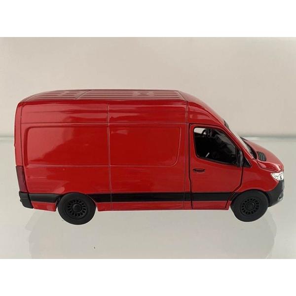 Imagem de Miniatura Van Mercedes-Bens Sprinter Kinsmart 1/48 Metal e Fricção Vermelho