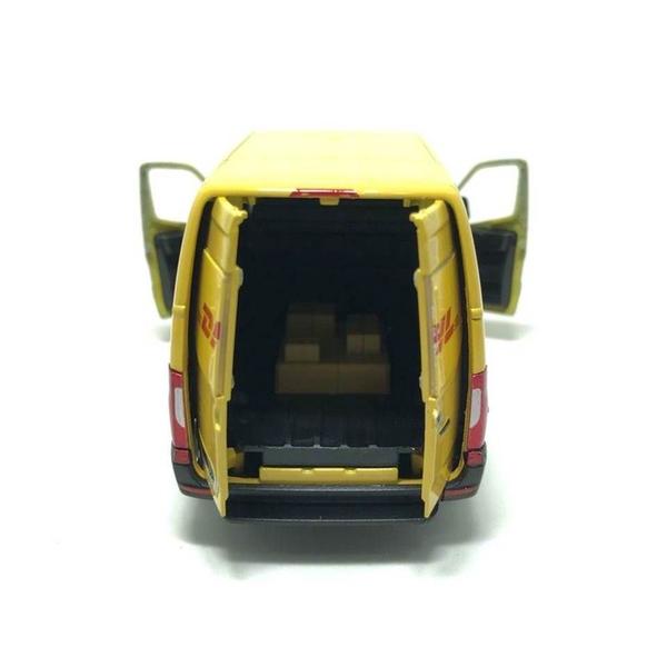 Imagem de Miniatura Van Mercedes Sprinter DHL Edition Kinsmart 1:48 Metal e Fricção Amarela