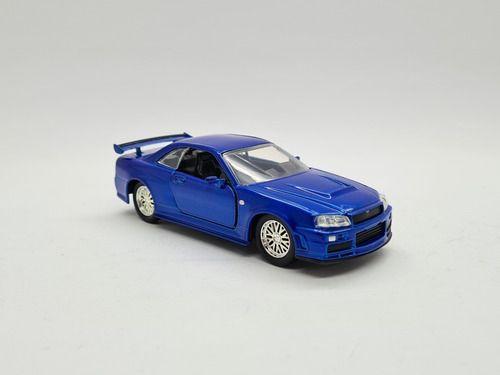 Imagem de Miniatura Velozes E Furiosos Nissan Gtr R34 Azul Brian 1:32