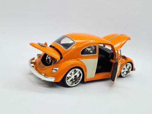 Imagem de Miniatura Volkswagen Fusca 1959 Rebaixado Laranja Jada 1:24