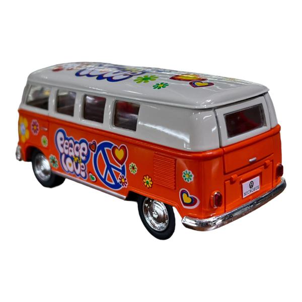 Imagem de Miniatura Volkswagen Kombi 1962 Paz e Amor Laranja 1:32