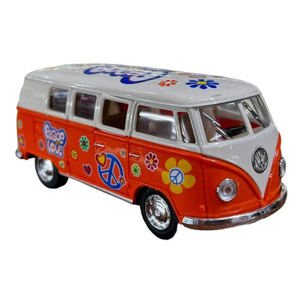 Imagem de Miniatura Volkswagen Kombi 1962 Paz e Amor Laranja 1:32