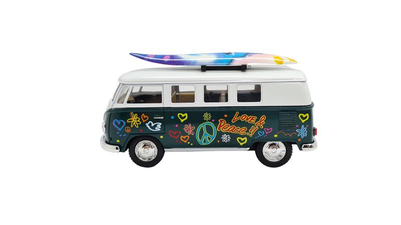 Imagem de Miniatura Volkswagen Kombi 1962 Paz E Amor Surf Verde 1:32