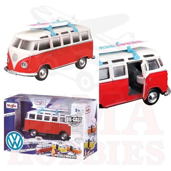 Imagem de Miniatura Volkswagen Van "Samba" (Prancha De Surf) 1/43 Maisto 21237