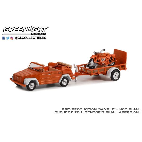 Imagem de Miniatura Vw The Thing Type 181 1974 + Moto Indian 1920 Hitch e Tow 1:64 - Greenlight