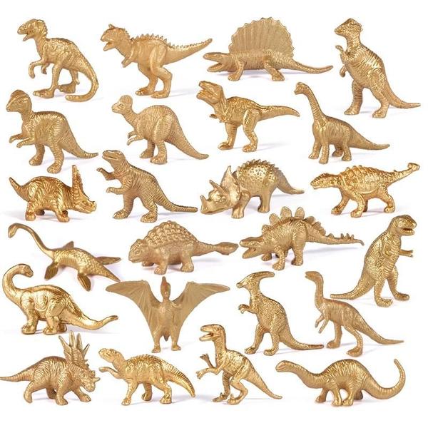 Imagem de Miniaturas de Dinossauro que Brilham no Escuro - 24 Peças para Decoração de Bolo Infantil