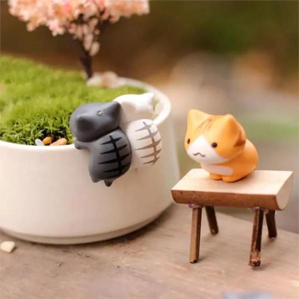 Imagem de Miniaturas de Gato da Sorte - 6 Peças para Decoração de Bonsai