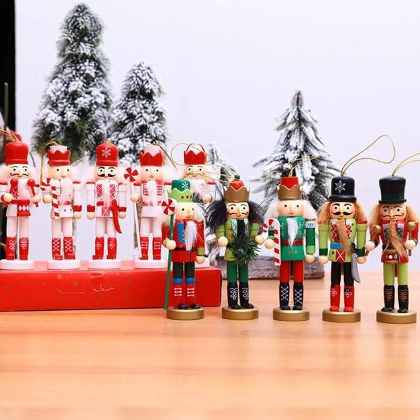 Imagem de Miniaturas de Quebra-Nozes Rosa - Decoração de Mesa de Natal