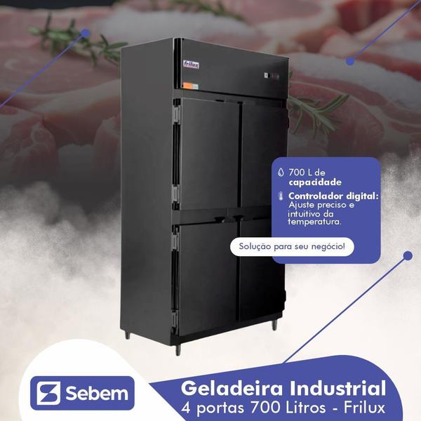 Minicamara Comercial RF 064 Plus 4 Portas 700 Litros Preta - FRILUX Imagem de Minicamara Comercial RF 064 Plus 4 Portas 700 Litros Preta