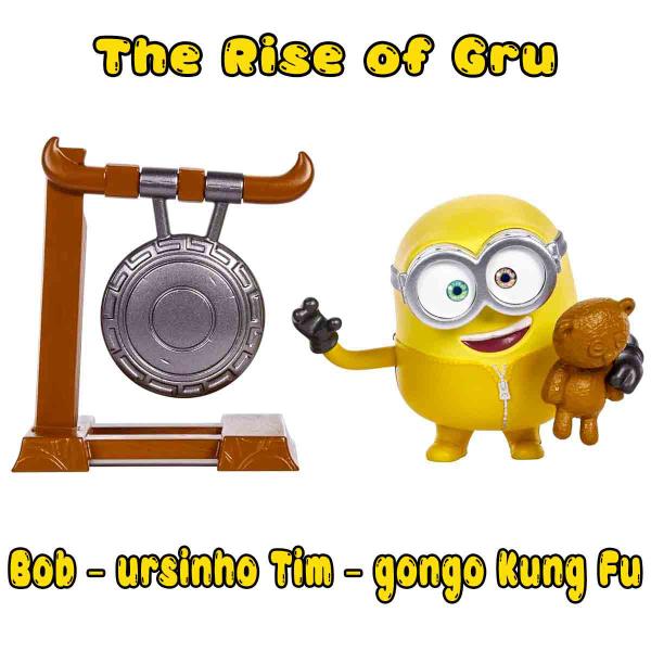 Imagem de Minions Boneco Bob com Ursinho Tim + Acessório de Kung Fu - Mattel GMD92