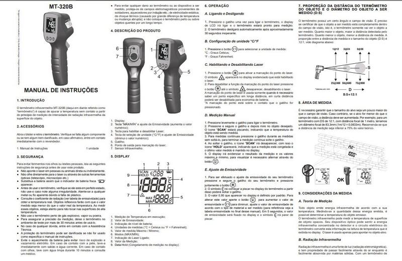 Imagem de Minipa termometro a laser mt-320b