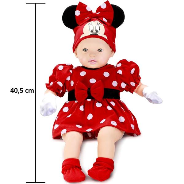 Imagem de Minnie Classic Doll Boneca RN Articulada kit Roupas Chupeta e Certidão Original