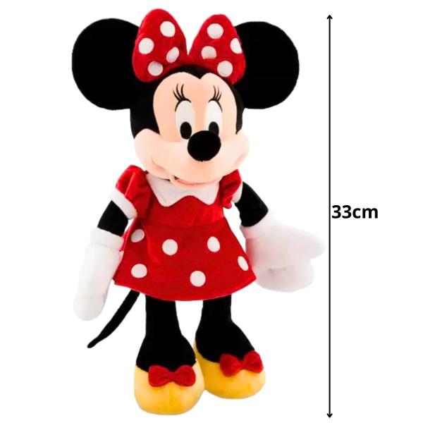 Imagem de Minnie Com Som De Pelúcia Infantil Original Disney 33cm Ursinho De Pelucia Anti Alérgico Multikids