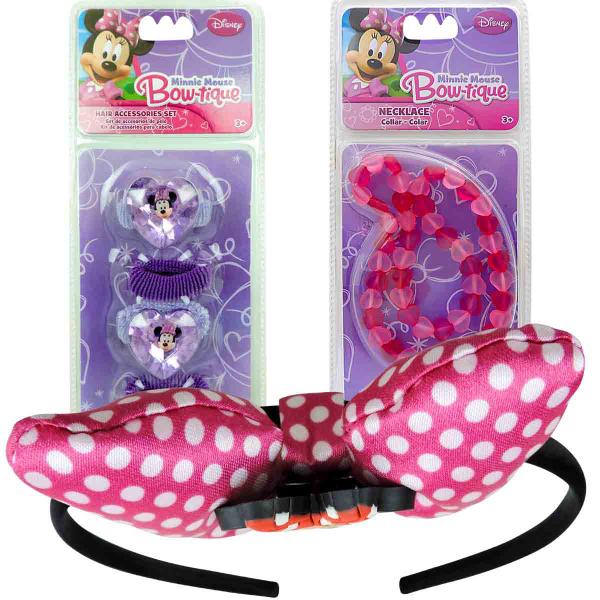 Imagem de Minnie Conjunto Infantil Colar + Arquinho + Maria Chiquinhas