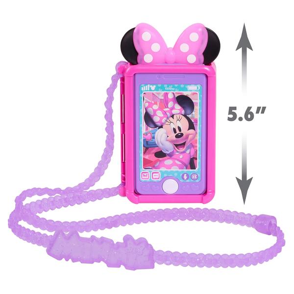 Imagem de Minnie Mouse Disney Junior Bate-papo comigo celular, luzes e sons realistas, inclui alça para usar como uma bolsa