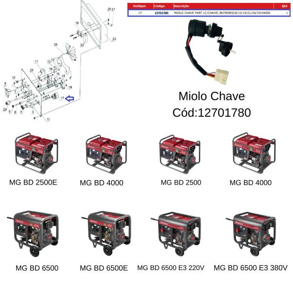 Imagem de Miolo Chave Partida BD Branco 33.000/44.000/10000/6500/12000