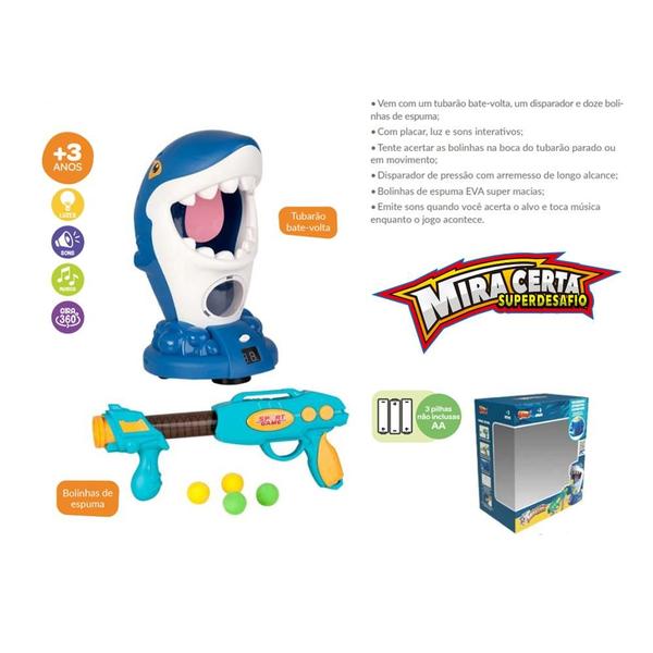 Mira Certa Super Desafio Alvo + Pistola + Tubarão - Zoop Toy - Zoop Toys Imagem de Mira Certa Super Desafio Alvo + Pistola + Tubarão - Zoop Toy