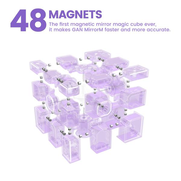 Imagem de Mirror Cube GAN MirrorM 3x3x3 Magnetic 48 ímãs roxos