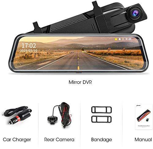 Imagem de Mirror Dash Cam Jansite 10" Night Vision 1080P FHD Touch